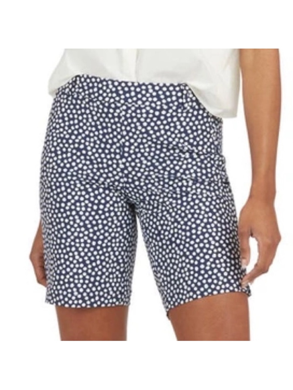 Spanx Small Shorts 10” Sunshine Shorts in Navy Painted Dot NWT - Picture 5 of 8